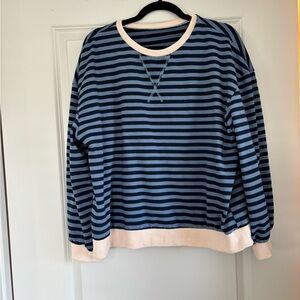 Replica Free People, Striped Blue and Cream sweatshirt. Large. Like new! No tags
